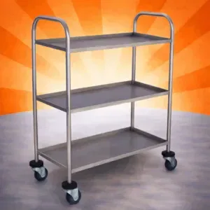 stainless steel crockery trolley